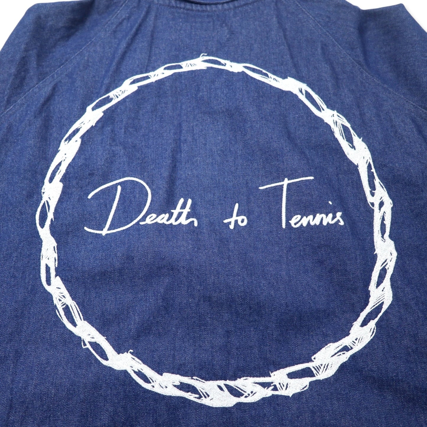 Death to Tennis ジップアップ デニム ブルゾン  L ブルー コットン バックロゴ刺繍 日本製