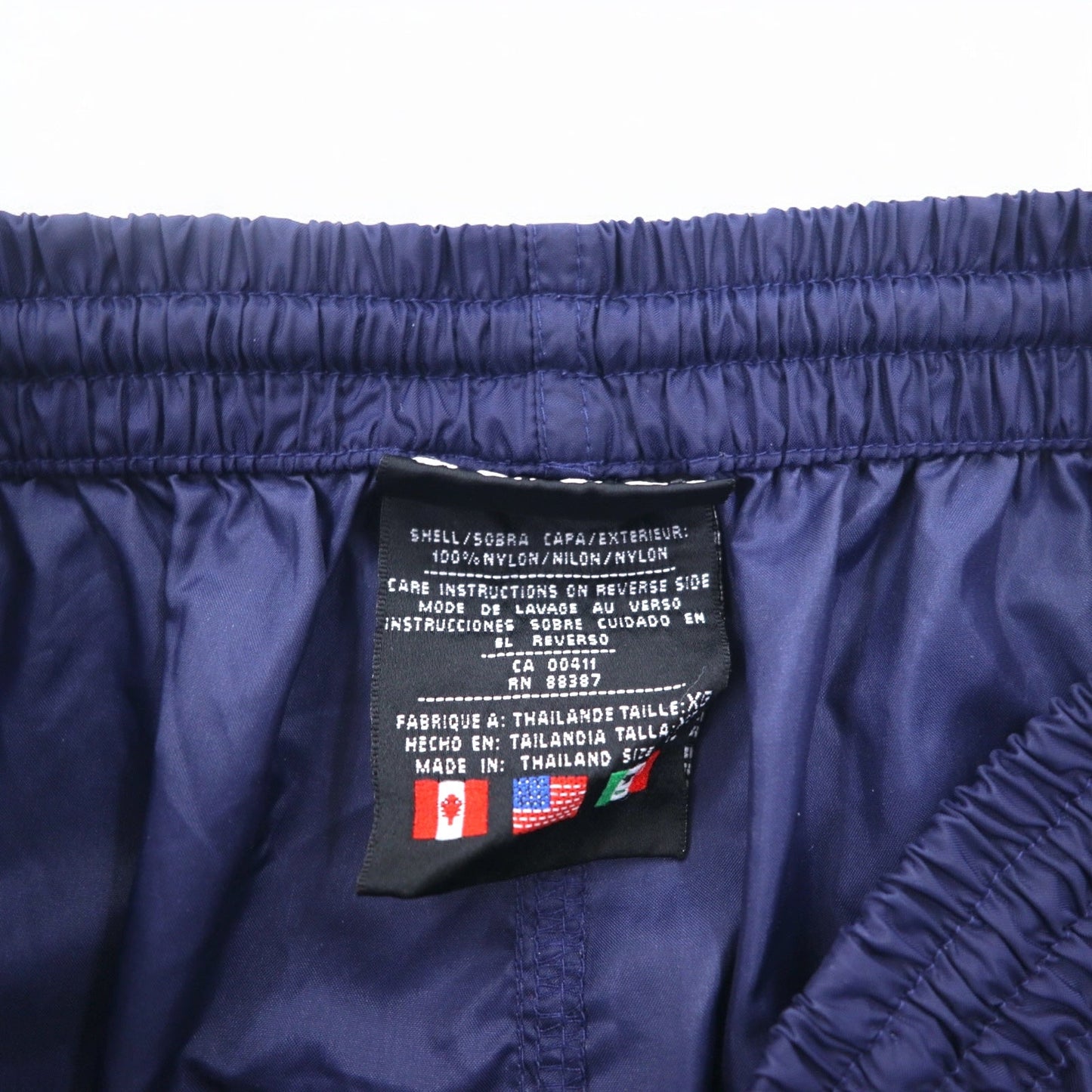 adidas 90年代 万国旗タグ ナイロン トラックパンツ ジャージ XL ネイビー 3ストライプ 裾ジップ スリット