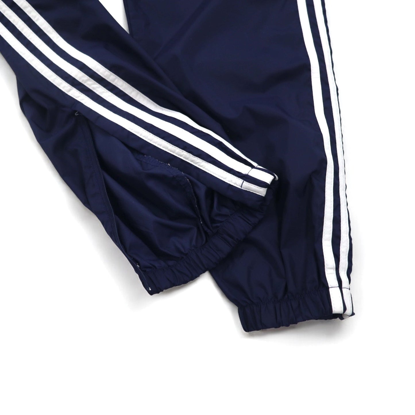 adidas 90年代 万国旗タグ ナイロン トラックパンツ ジャージ XL ネイビー 3ストライプ 裾ジップ スリット
