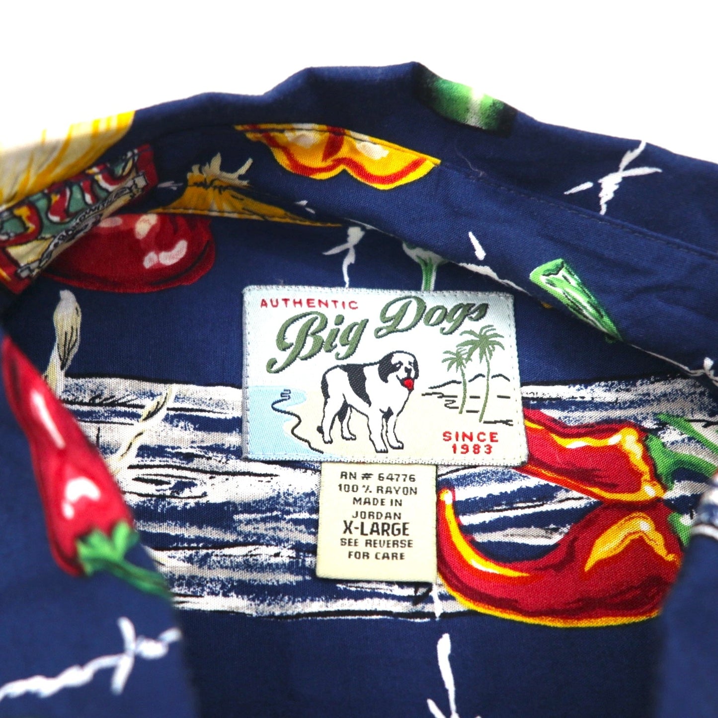 Big Dogs 90年代 アロハシャツ XL ネイビー レーヨン 総柄