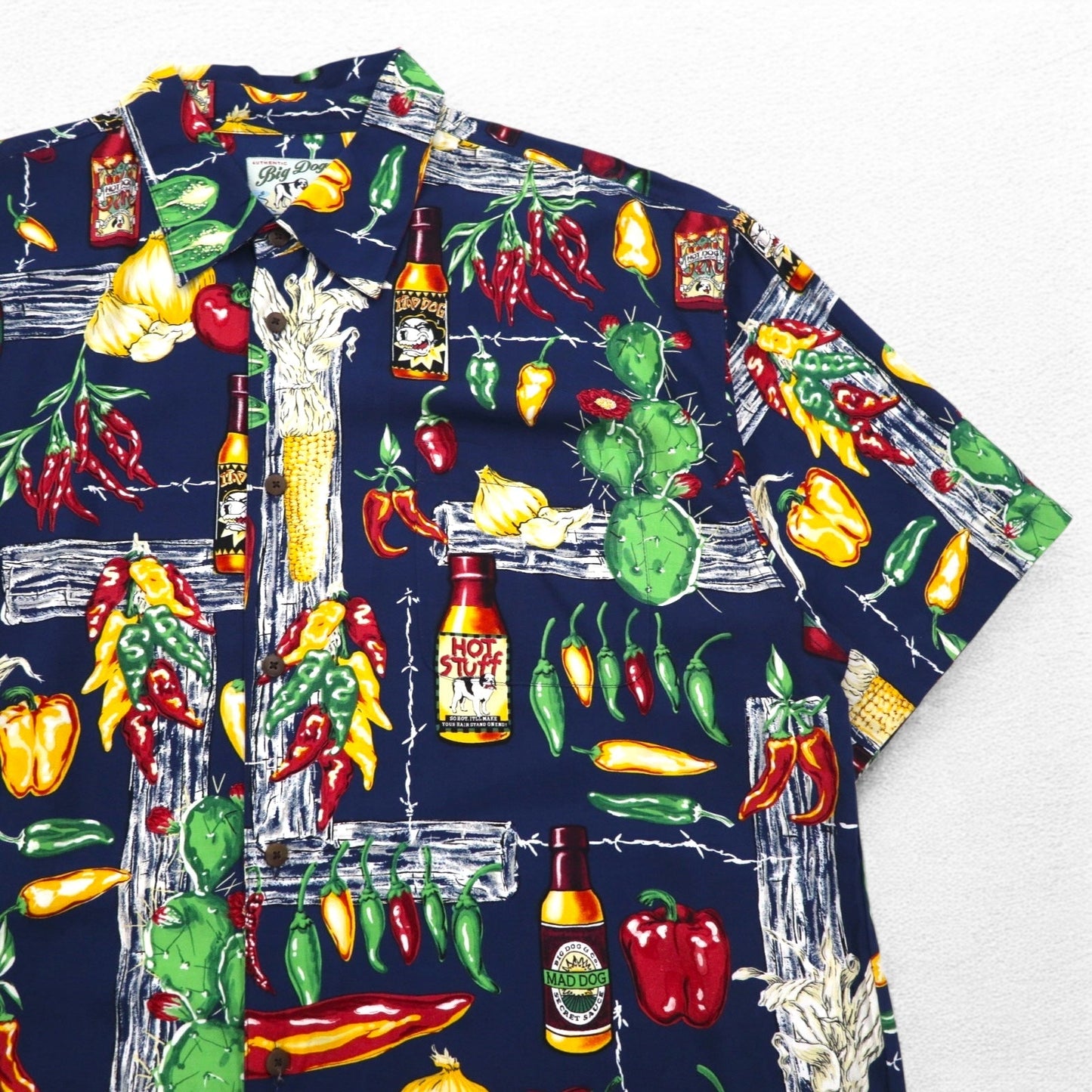 Big Dogs 90年代 アロハシャツ XL ネイビー レーヨン 総柄