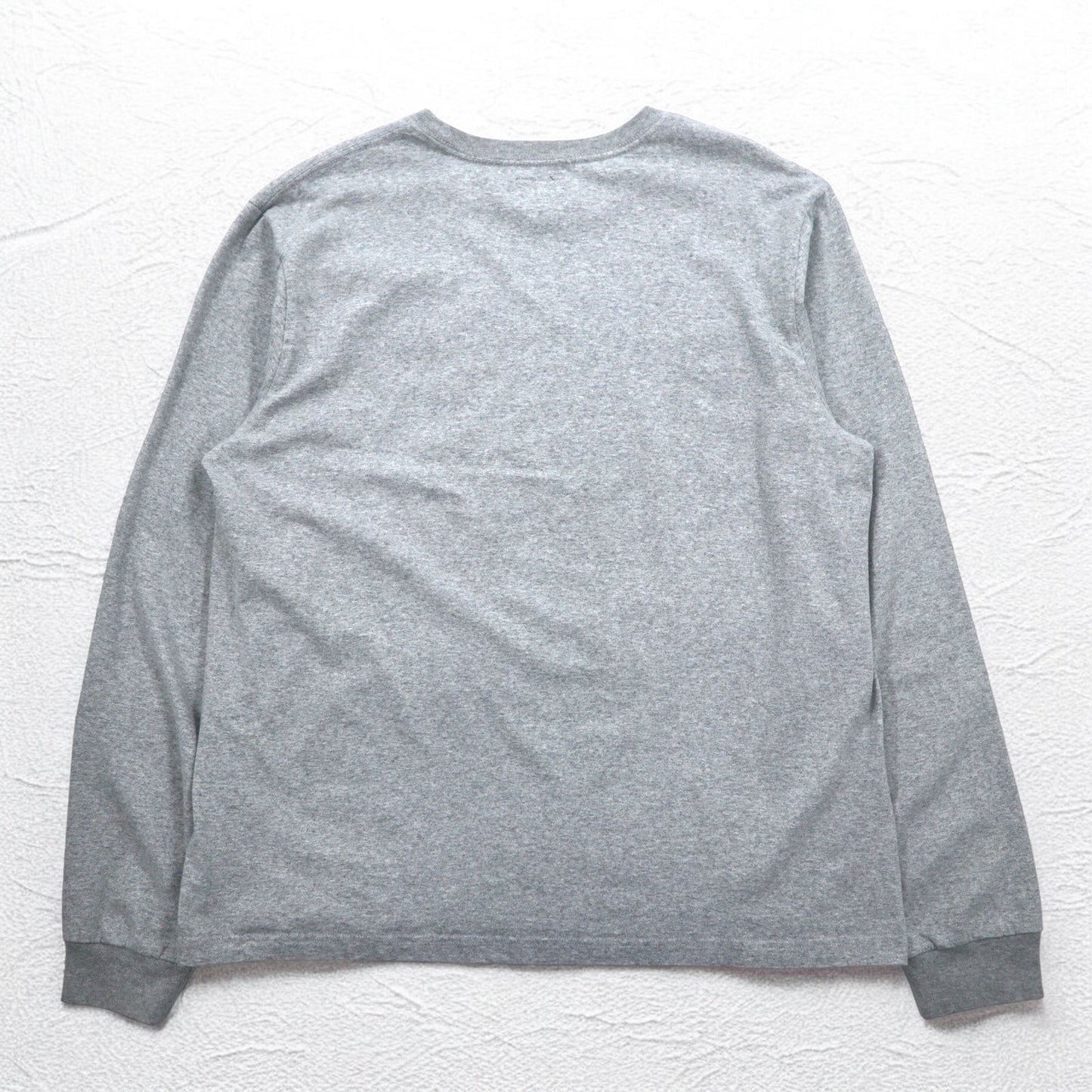 stussy ロングスリーブTシャツ ロンT XL グレー コットン ワンポイントロゴ刺繍