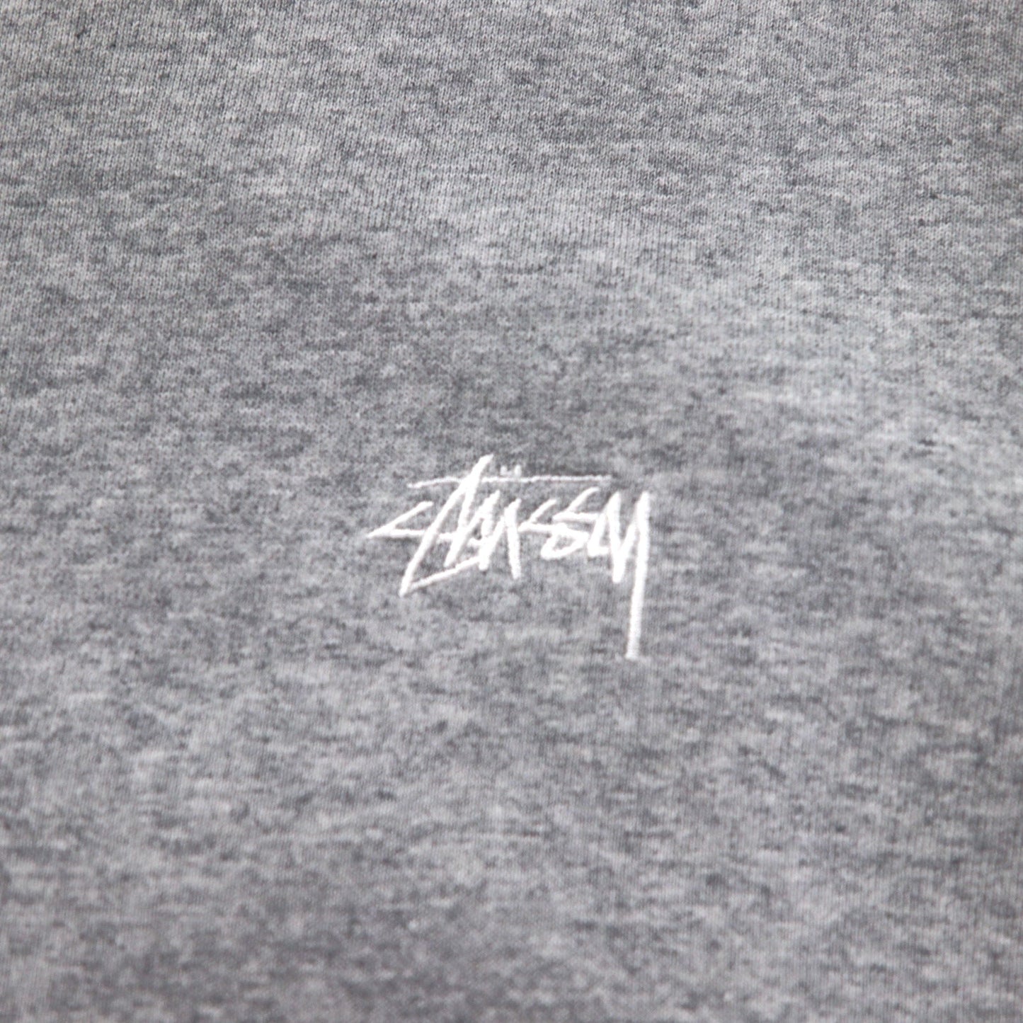 stussy ロングスリーブTシャツ ロンT XL グレー コットン ワンポイントロゴ刺繍