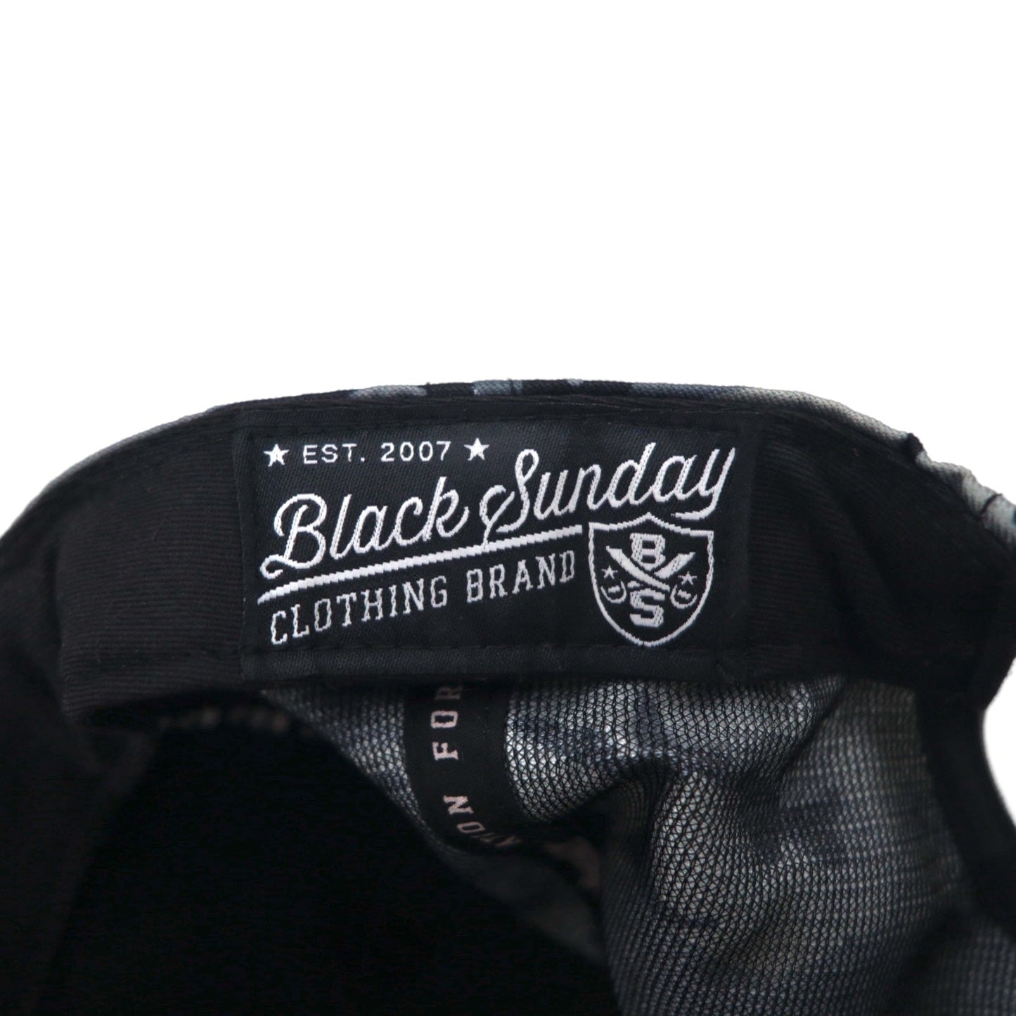 BLACK SUNDAY スナップバック ベースボールキャップ FREE ブラック カモフラ スカル プレート
