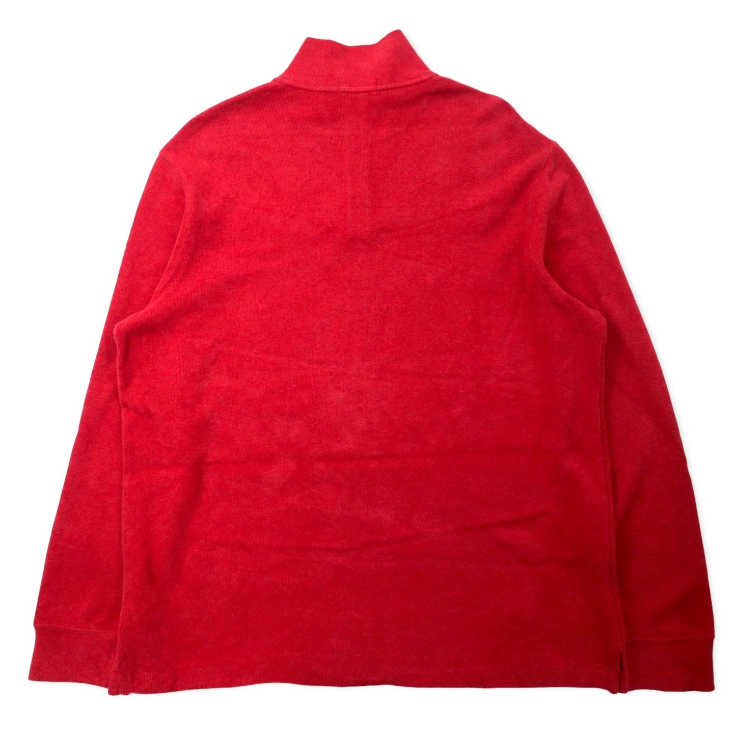 POLO RALPH LAUREN ハーフジップ スウェット XL レッド コットン スモールポニー刺繍 ビッグサイズ
