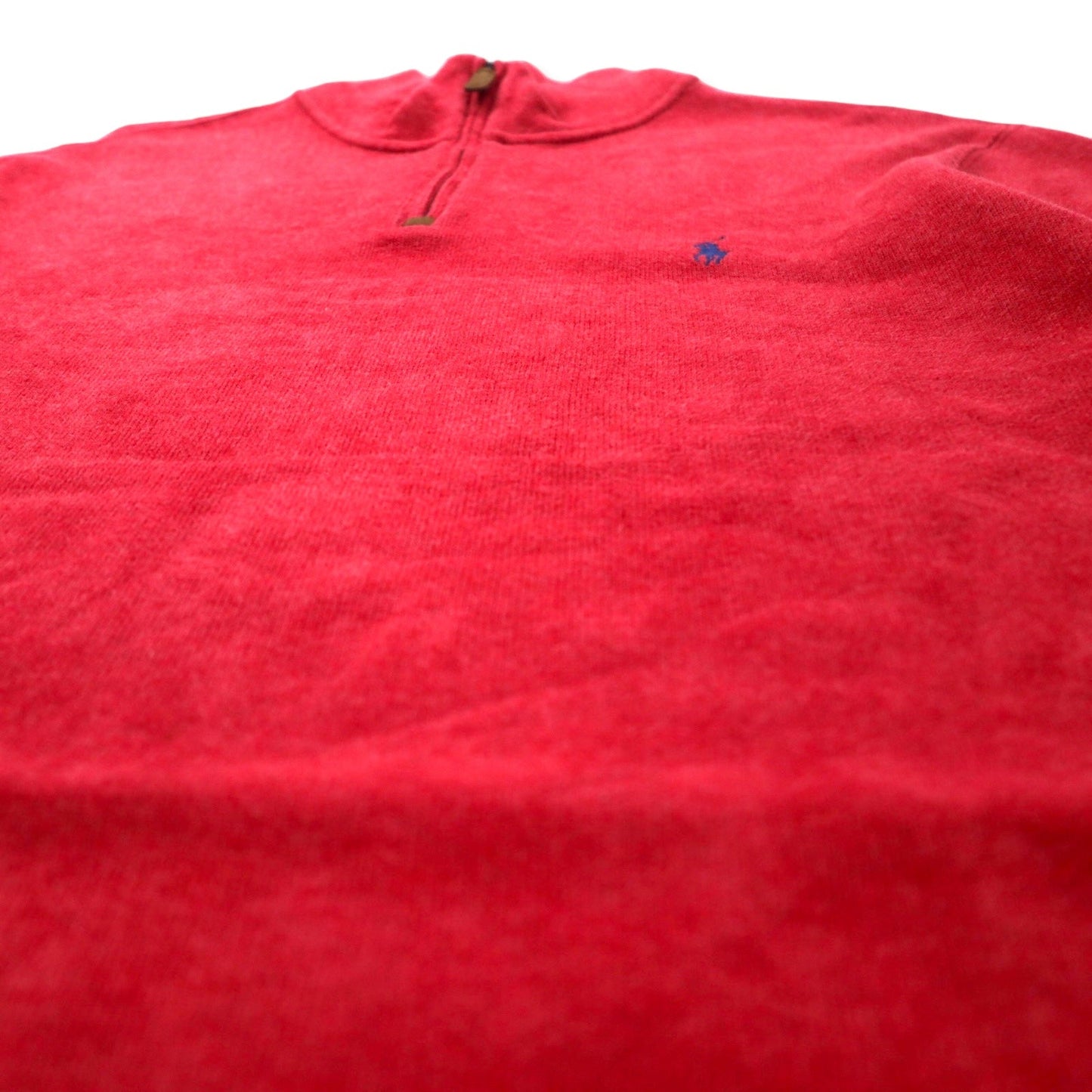 POLO RALPH LAUREN ハーフジップ スウェット XL レッド コットン スモールポニー刺繍 ビッグサイズ