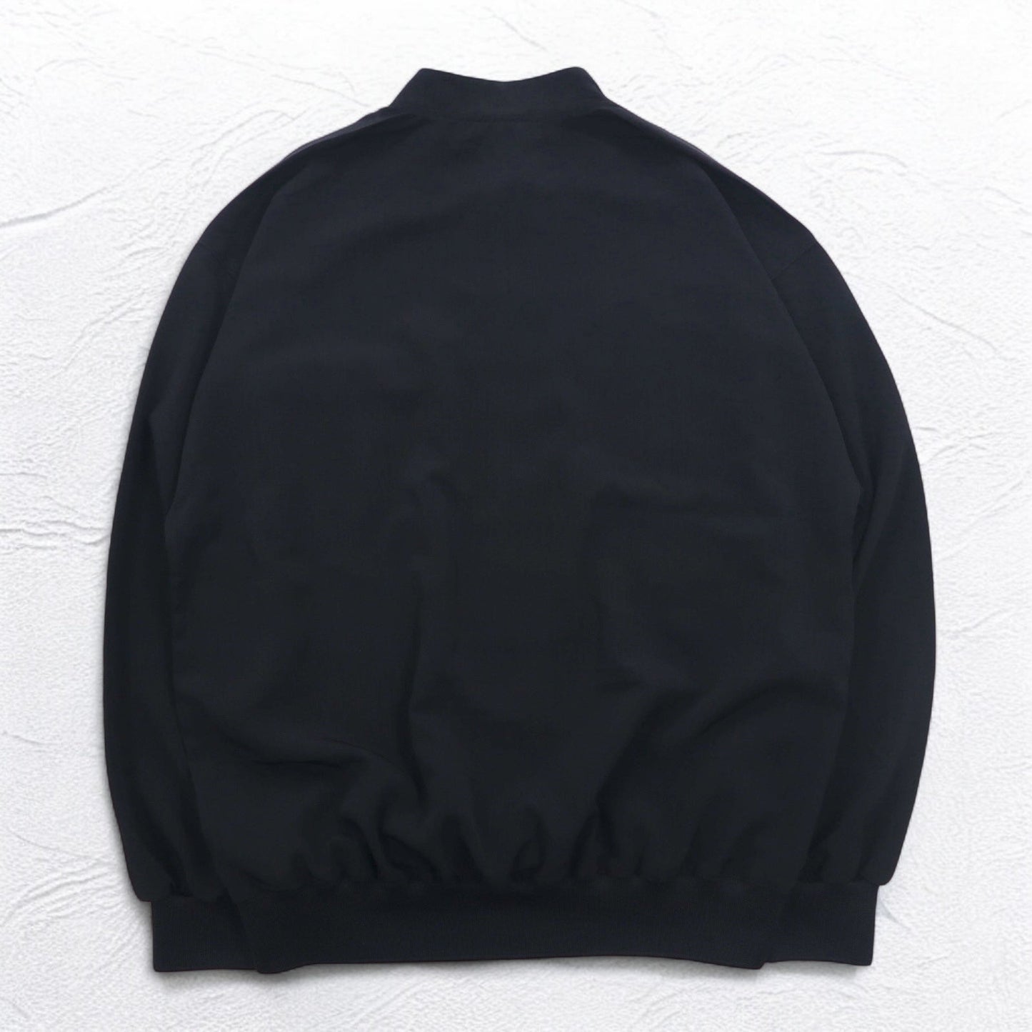 Vintage 90s Pullover Shirt ANDRE VALENTINO 90年代 バンドカラー プルオーバーシャツ L ブラック 刺繍