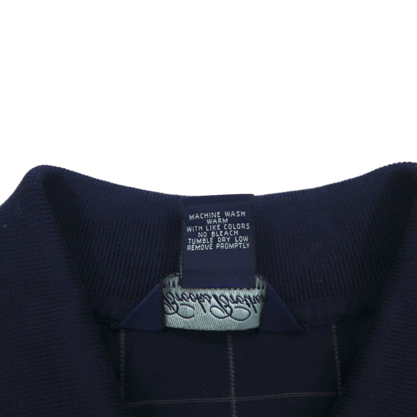 Brooks Brothers パフォーマンス ニット ポロシャツ L ネイビー チェック DOUBLE MERCERIZED COTTON シルケット加工