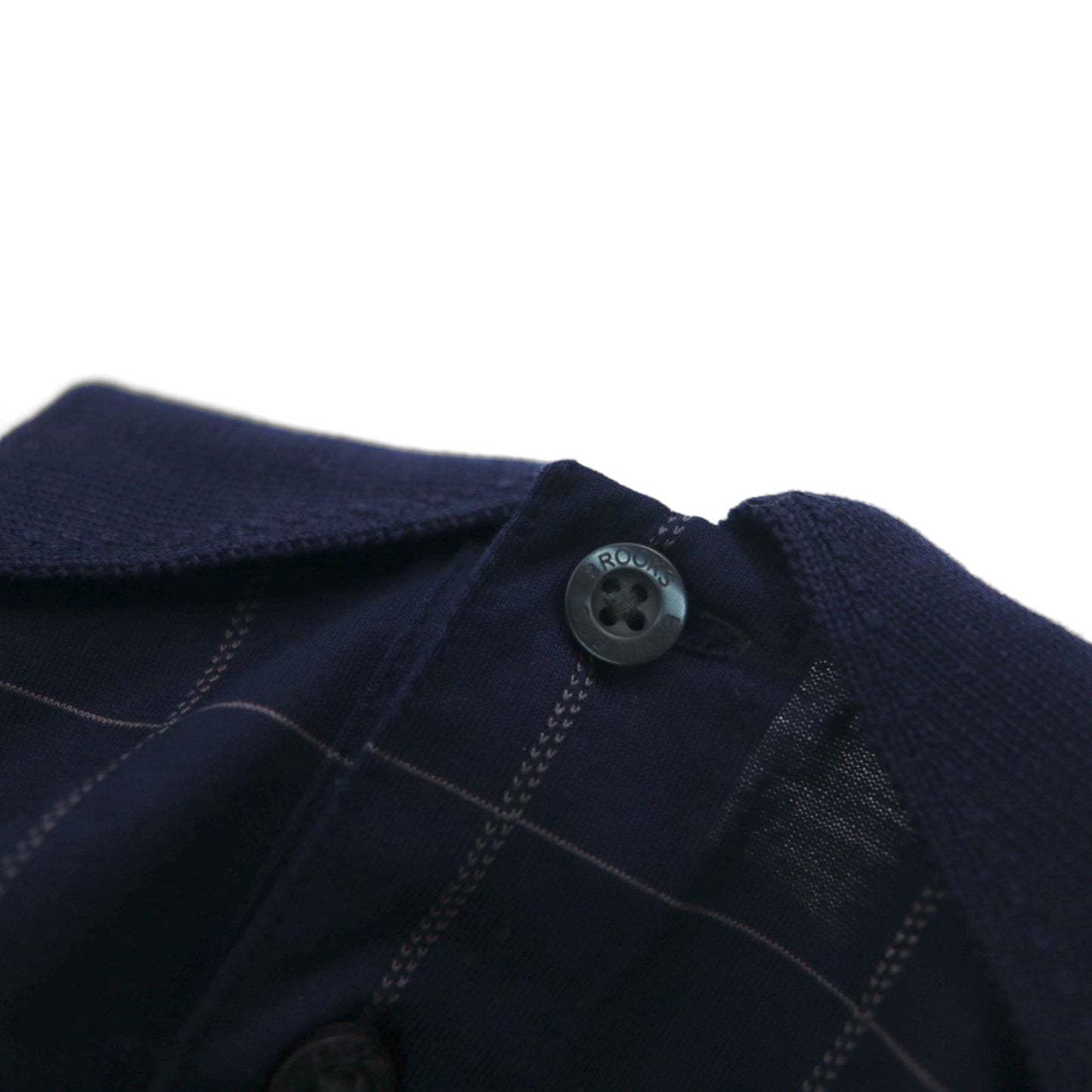 Brooks Brothers パフォーマンス ニット ポロシャツ L ネイビー チェック DOUBLE MERCERIZED COTTON シルケット加工