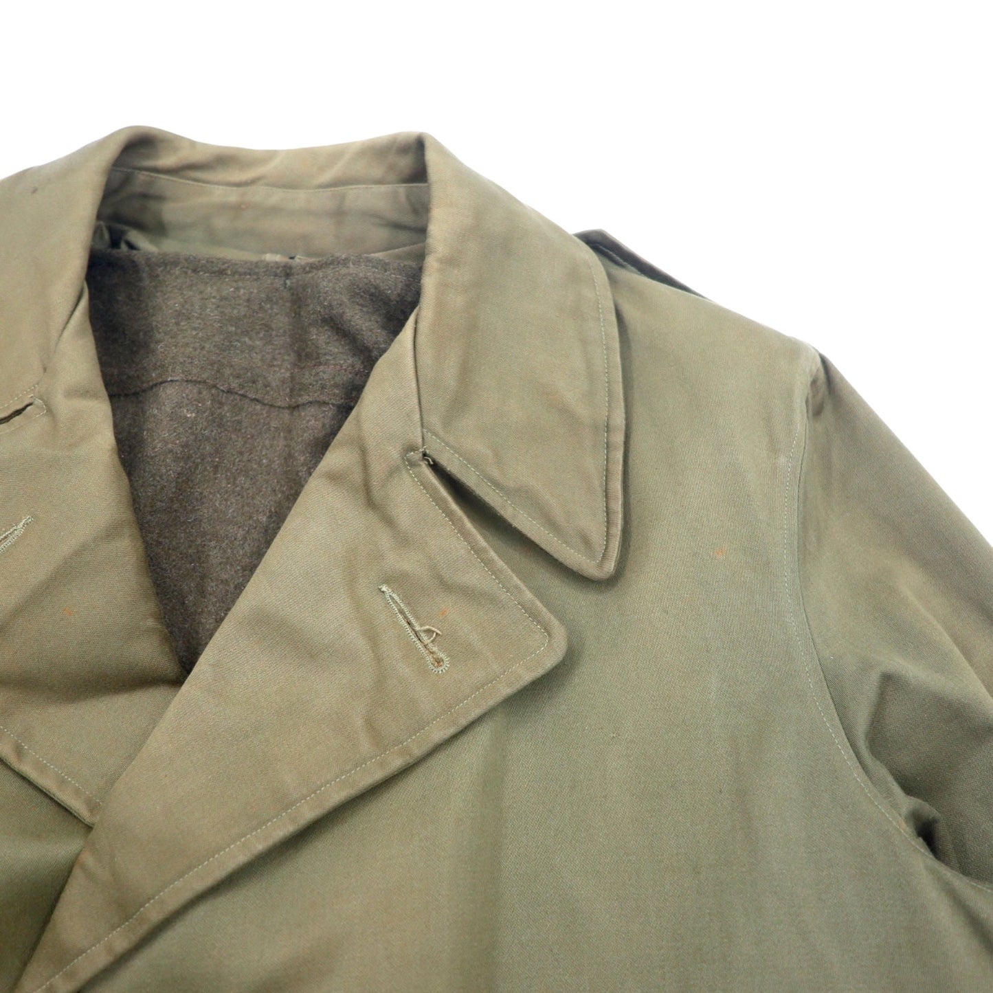 60s French Overcoat フランス製 60年代 ユーロヴィンテージ ミリタリー オーバーコート トレンチコート XL カーキ 樹脂ボタン PORTEZ IMPER FBA ライナー着脱式 Cantre LA PLUIE et Cantre LE FROID