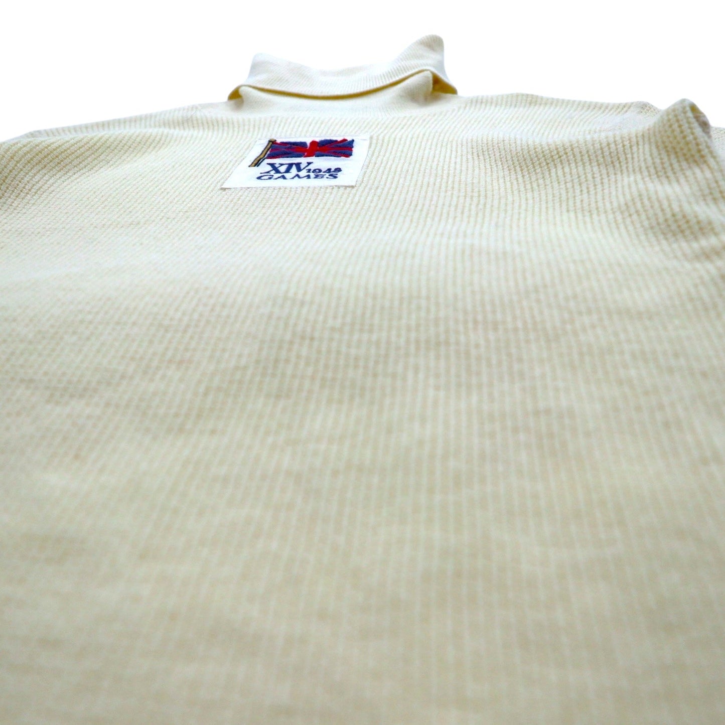 RALPH LAUREN タートルネック サーマルニット セーター M ホワイト ユニオンジャック 刺繍