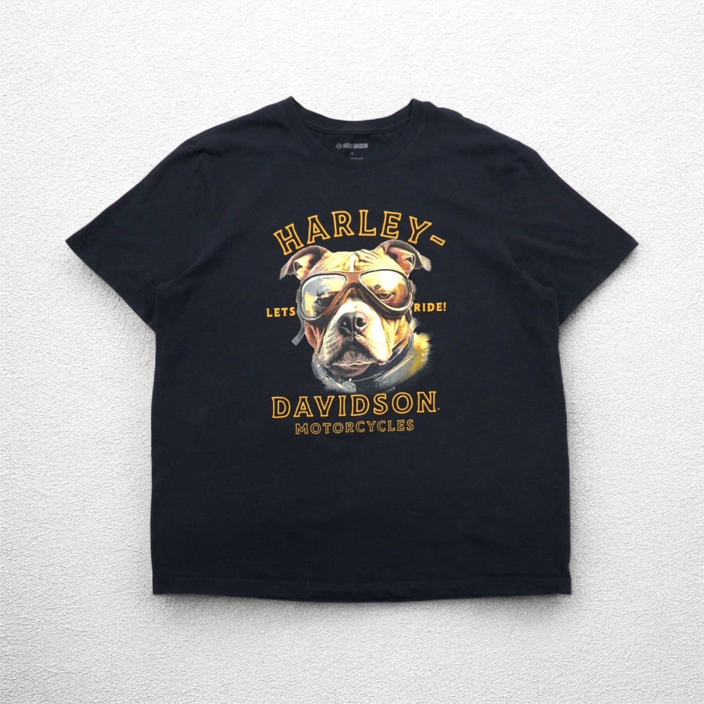 HARLEY DAVIDSON 両面プリント Tシャツ XL ブラック コットン 犬 EL PASO ホンジュラス製