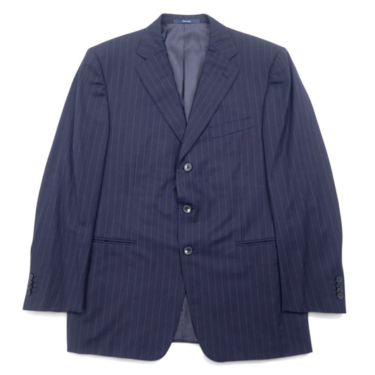 Ermenegildo Zegna イタリア製 テーラードジャケット XL ネイビー ウール ストライプ