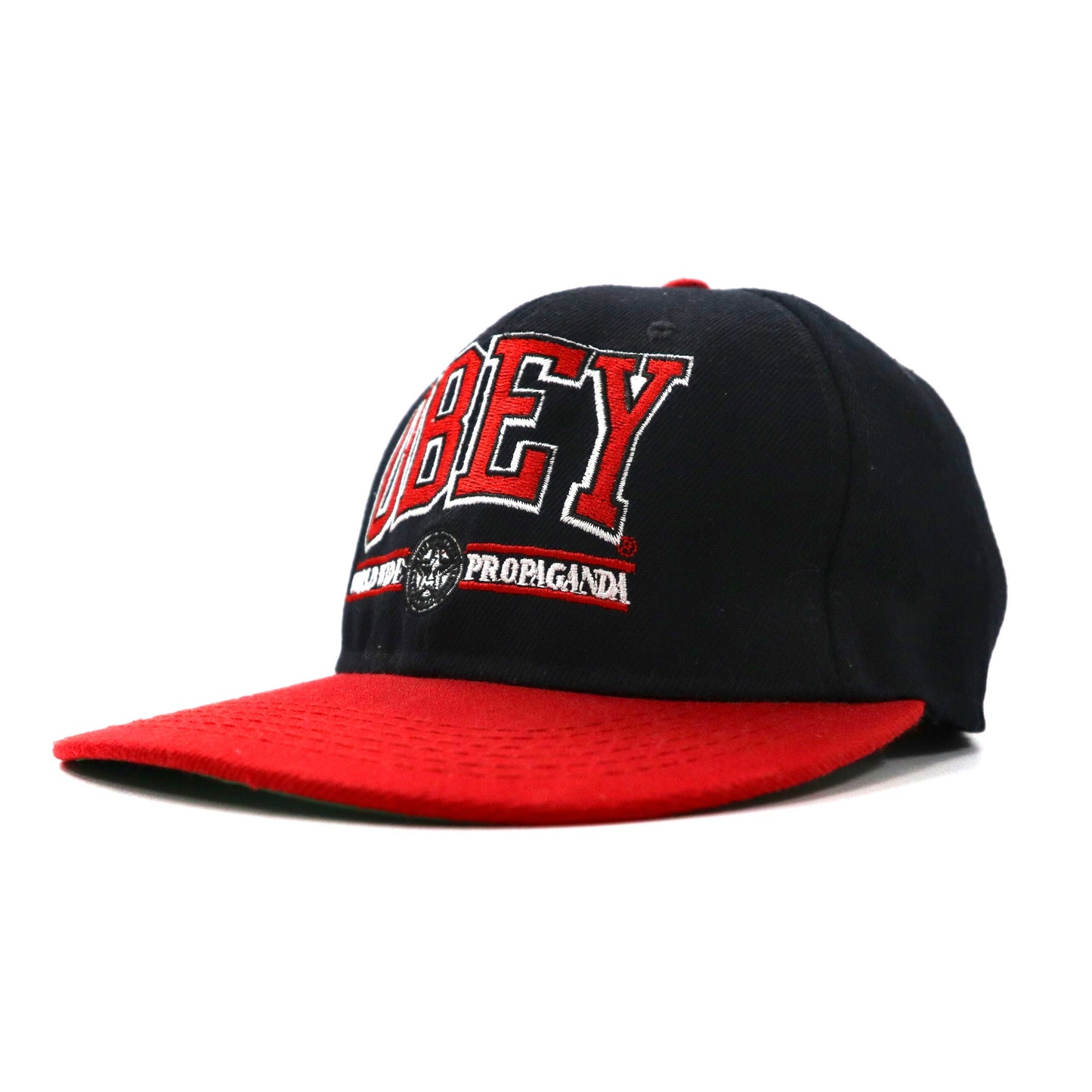 OBEY ベースボールキャップ スナップバック FREE ブラック アクリル ロゴ刺繍 Athletics Snap-Back Hat