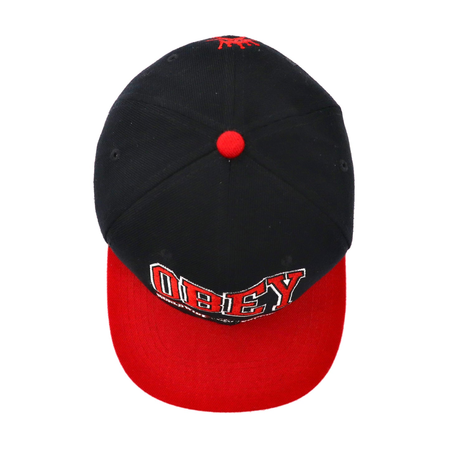 OBEY ベースボールキャップ スナップバック FREE ブラック アクリル ロゴ刺繍 Athletics Snap-Back Hat