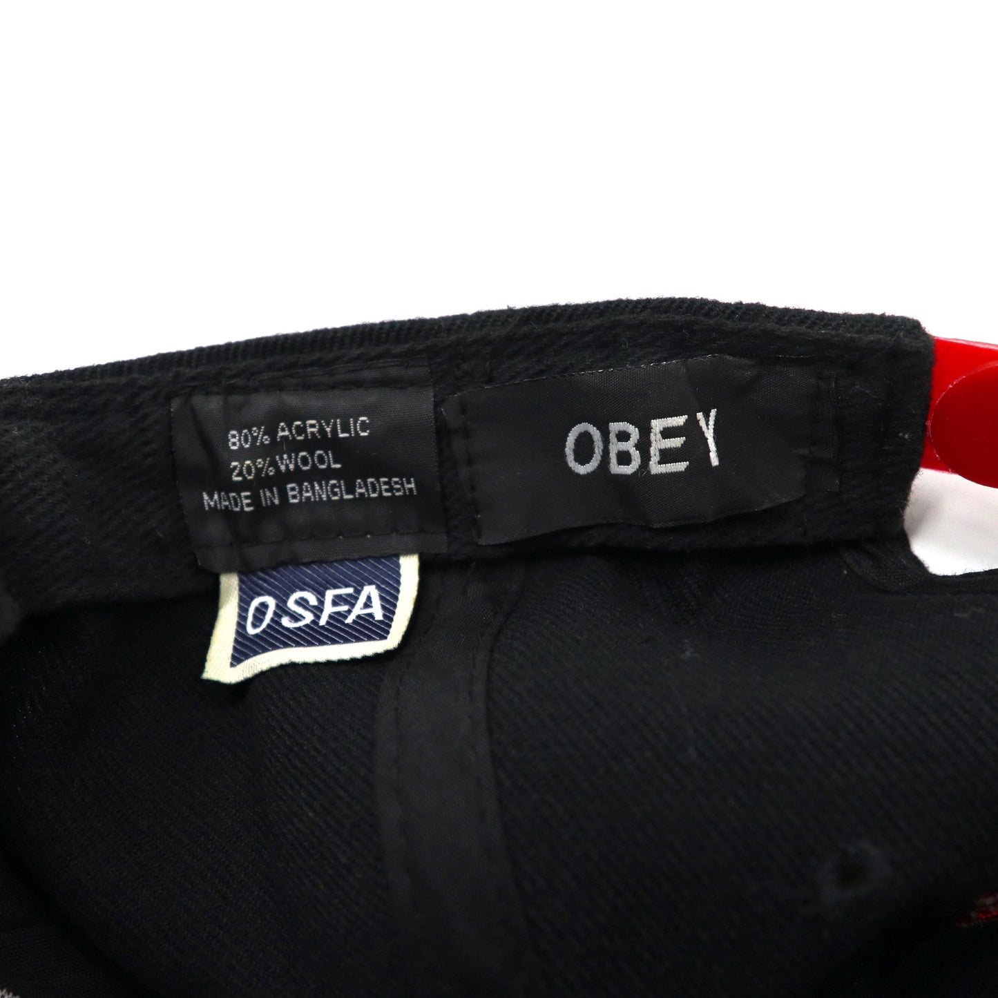 OBEY ベースボールキャップ スナップバック FREE ブラック アクリル ロゴ刺繍 Athletics Snap-Back Hat