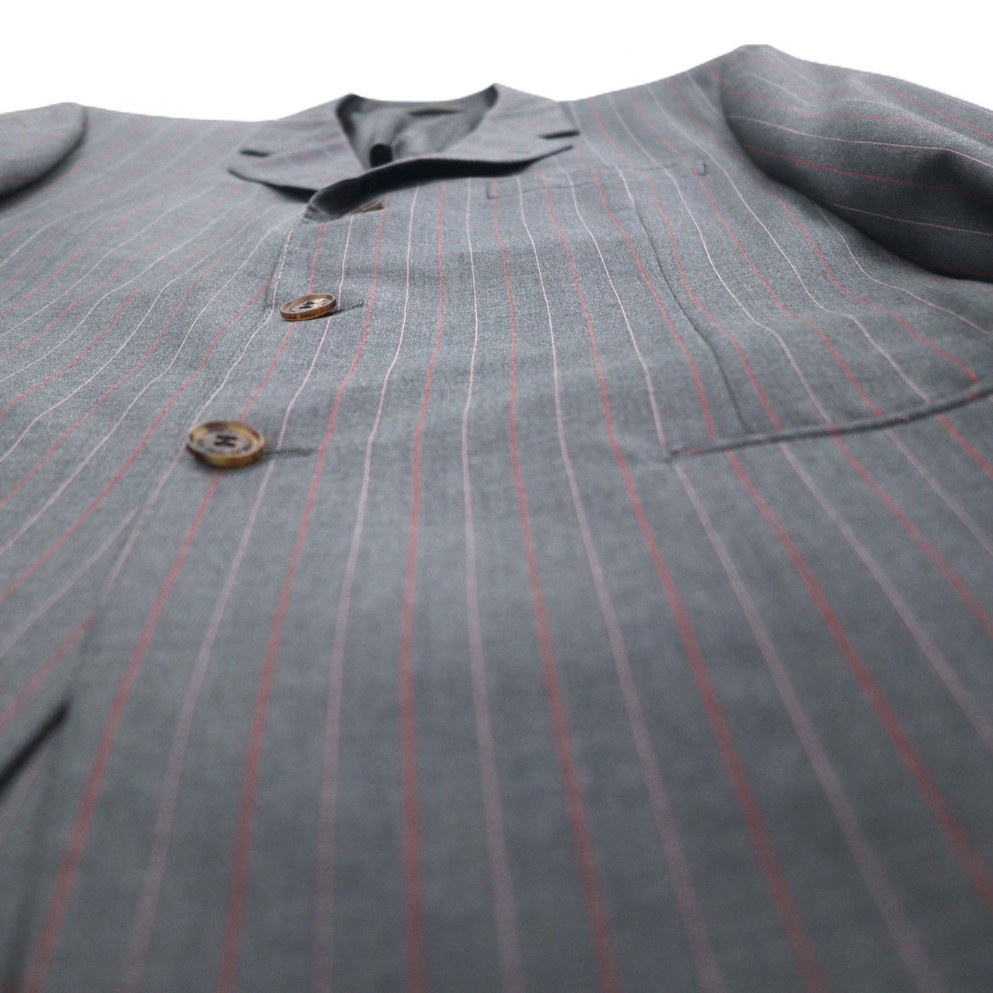 Ermenegildo Zegna イタリア製 3Bスーツ セットアップ L グレー ストライプ ウール