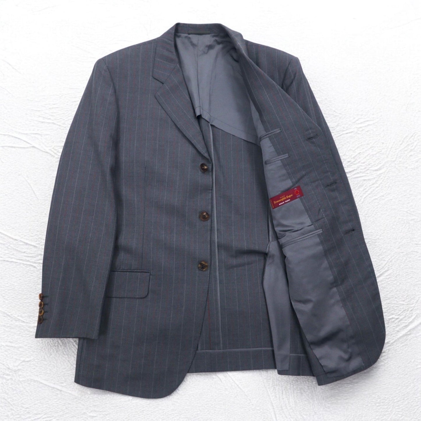 Ermenegildo Zegna イタリア製 3Bスーツ セットアップ L グレー ストライプ ウール