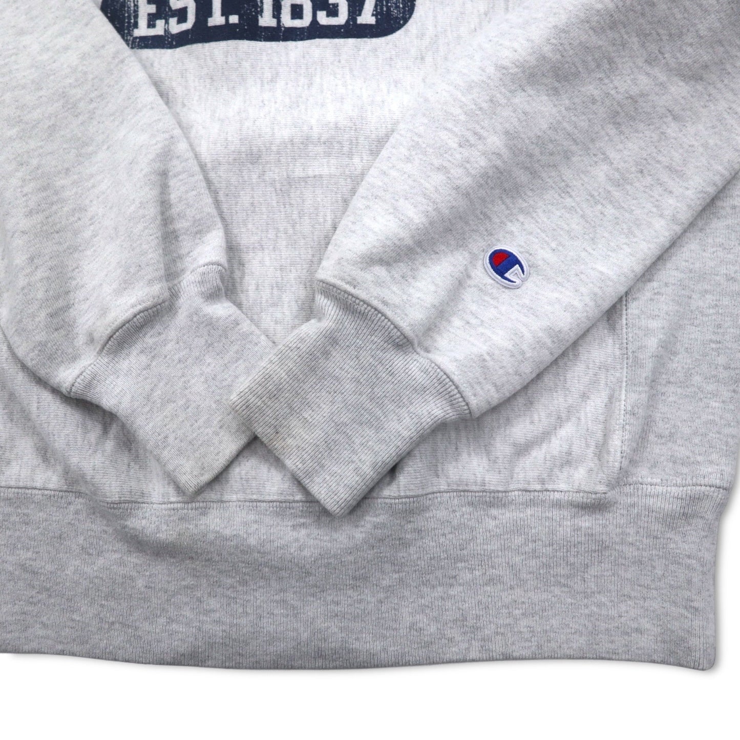 Champion リバースウィーブ REVERSE WEAVE スウェット L グレー カレッジ プリント CHICAGO アーチロゴ 青単タグ 復刻 エルサルバドル製