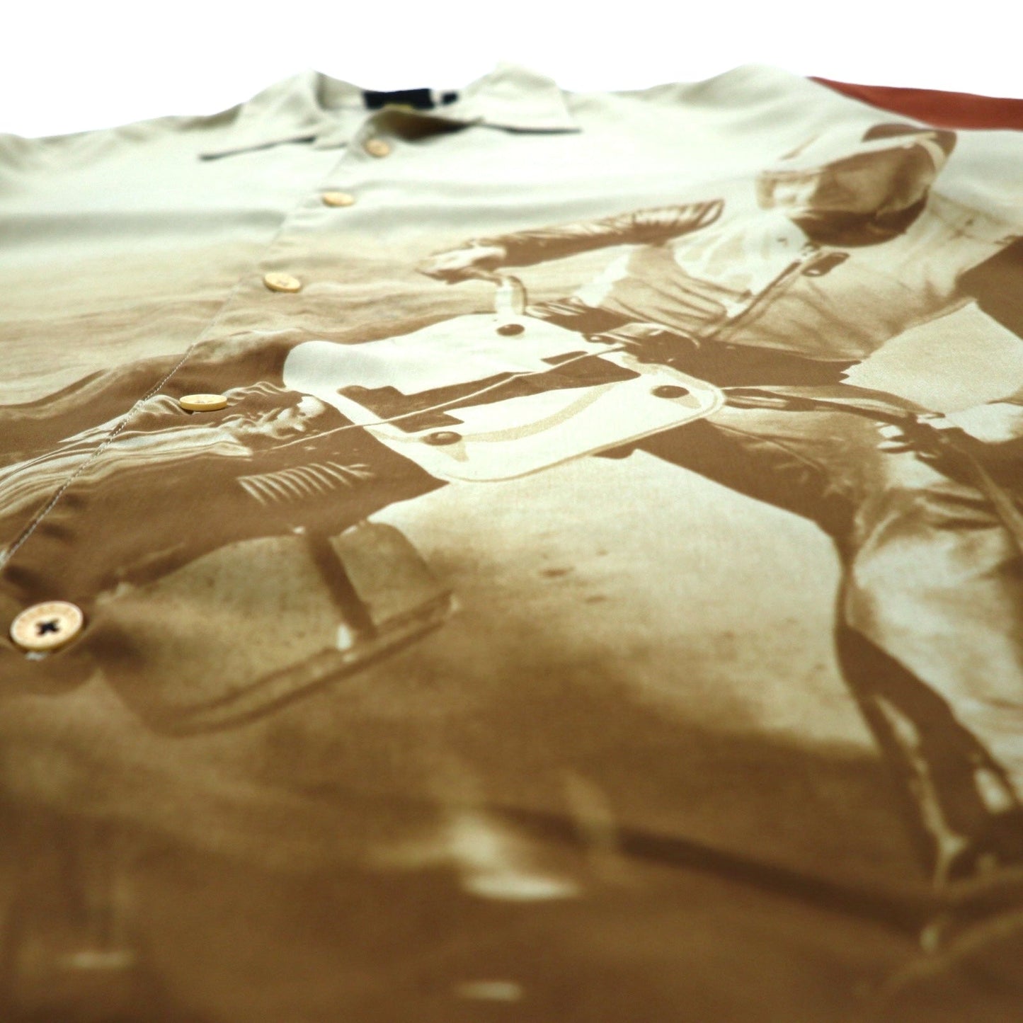 HARLEY DAVIDSON モーターサイクル グラフィック 開襟 半袖 オープンカラーシャツ XL ベージュ バックロゴ