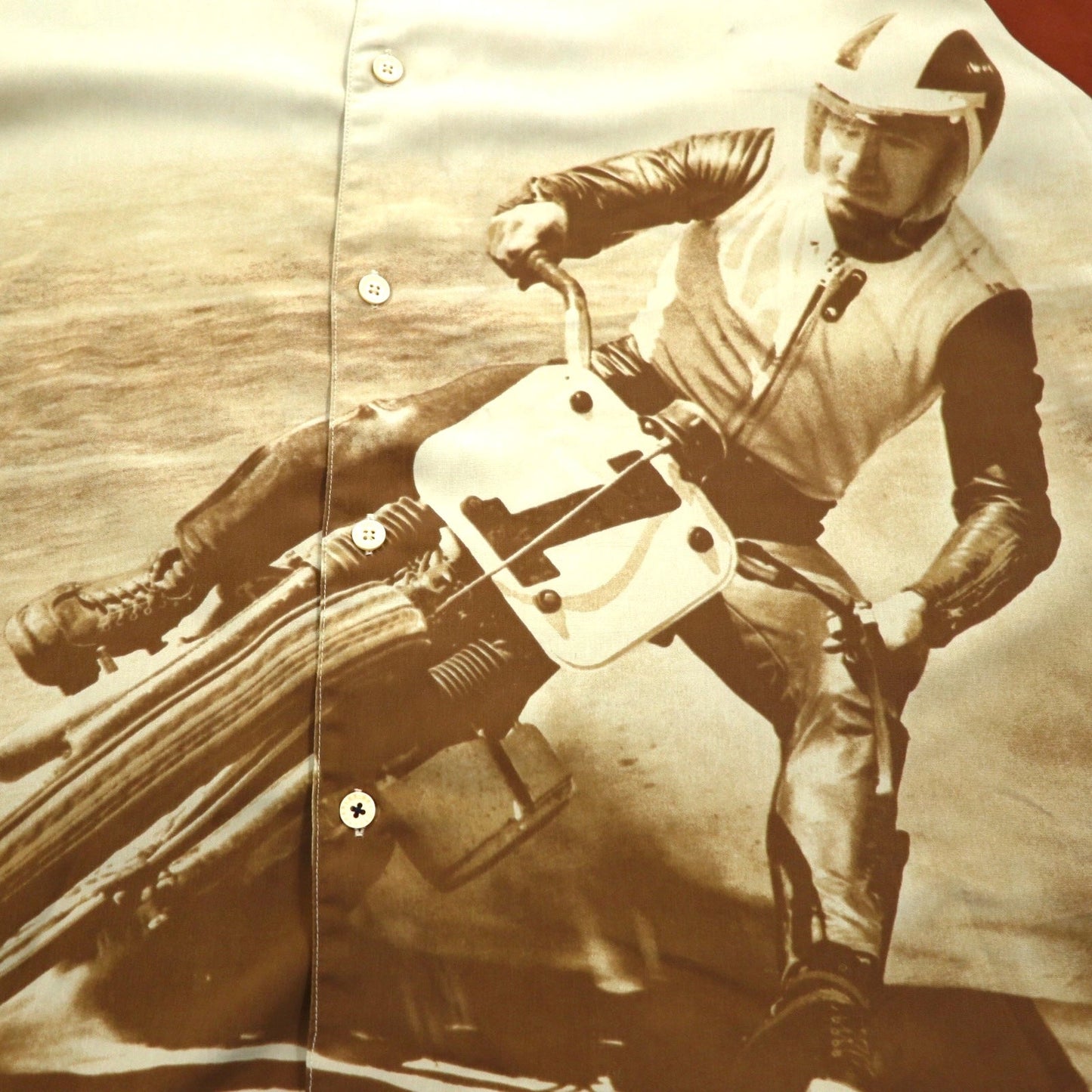 HARLEY DAVIDSON モーターサイクル グラフィック 開襟 半袖 オープンカラーシャツ XL ベージュ バックロゴ