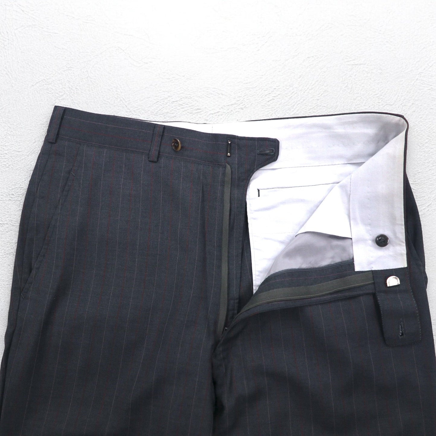 Ermenegildo Zegna イタリア製 3Bスーツ セットアップ L グレー ストライプ ウール