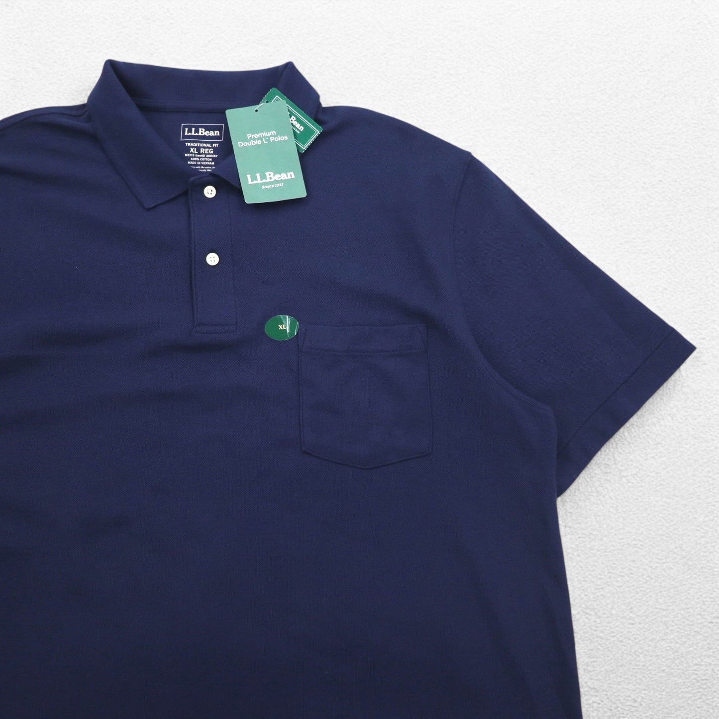 L.L.Bean プレミアム ダブルエル ポロシャツ XL ネイビー コットン 300457 未使用品