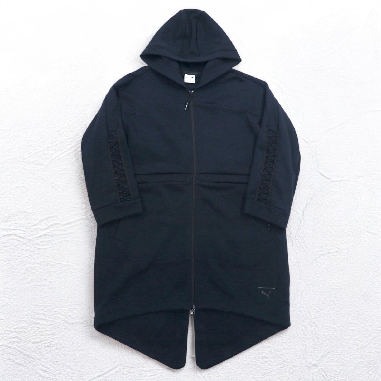 PUMA レーシング ミッドレイヤージャケット ジップパーカー M ブラック ドローコード 574882-01/14