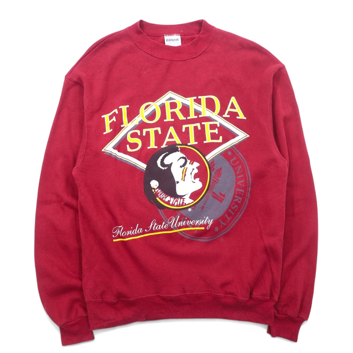 Hanes USA製 90年代 カレッジプリント スウェット XL ボルドー コットン FLORIDA STATE