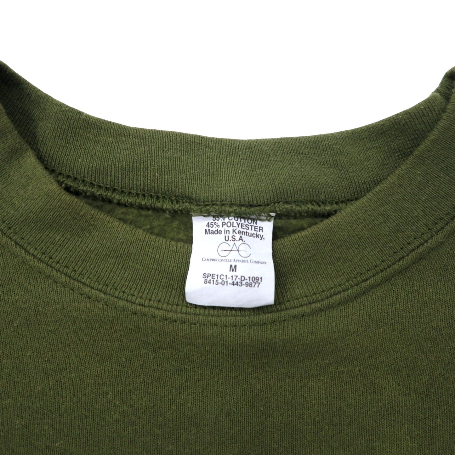USA製 USMC 米軍 トレーニング スウェット M カーキ コットン 裏起毛 ミリタリー 8415-01-443-9877 CAMPBELLSVILLE APPAREL COMPANY