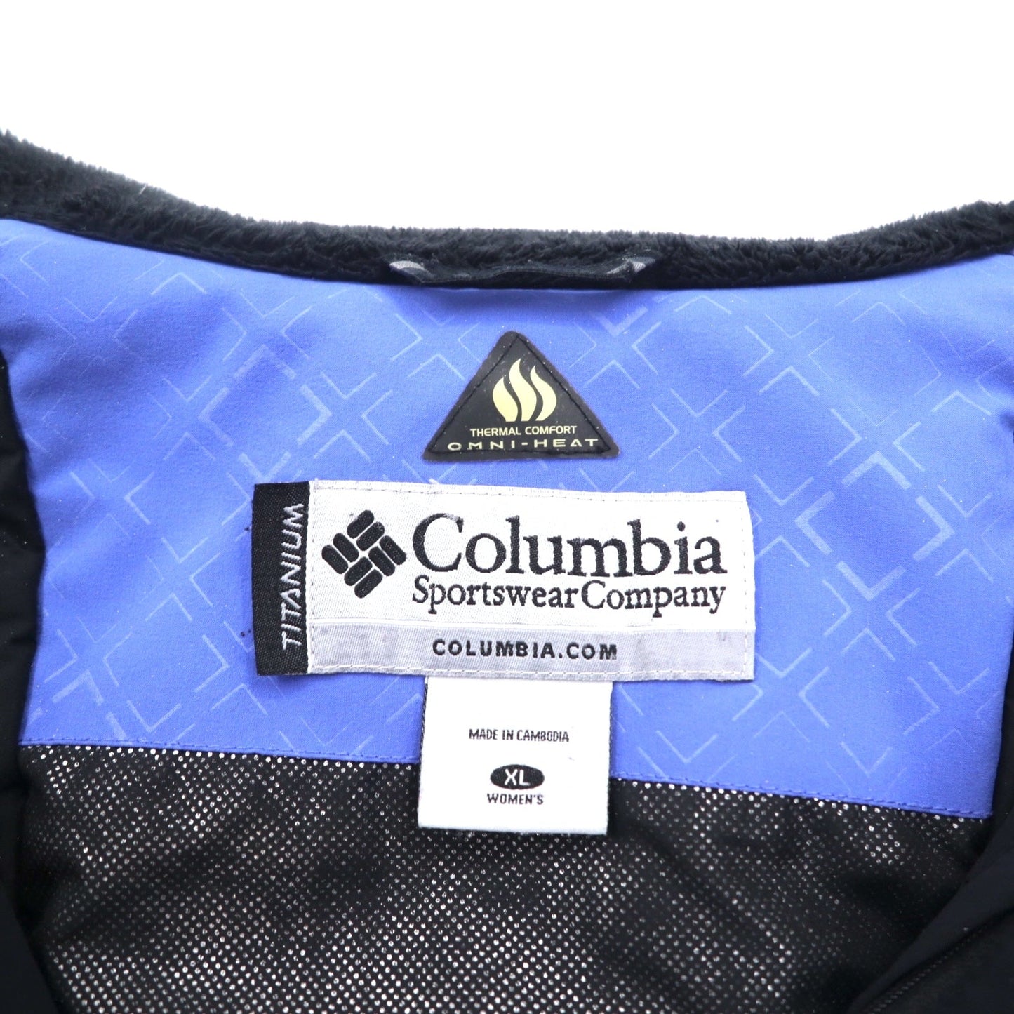 Columbia タイタニウム OMNI-HEAT OMNI-TECH マウンテンパーカー XL ブルー ナイロン 防水 フード着脱式 Heli-Honey Jacket SL4013