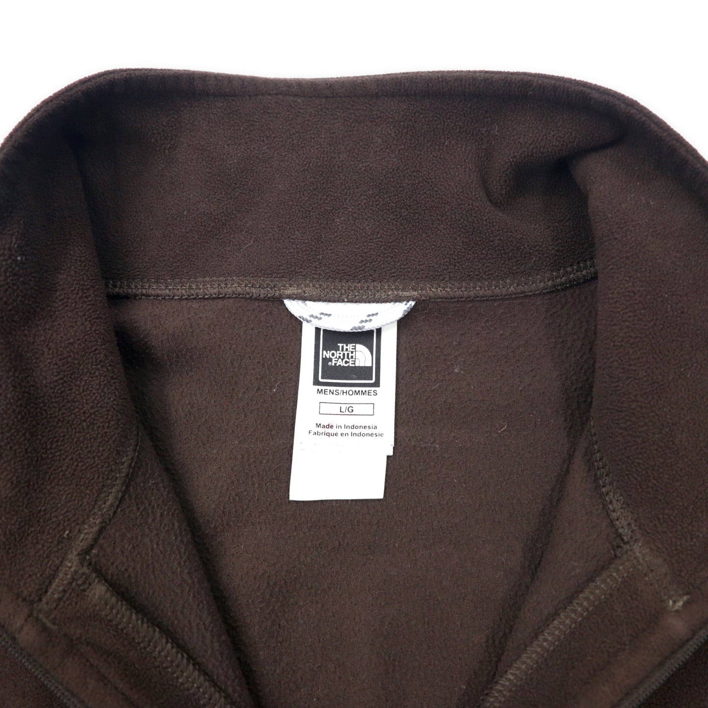 THE NORTH FACE ハーフジップ フリースジャケット L ブラウン ポリエステル ワンポイントロゴ刺繍