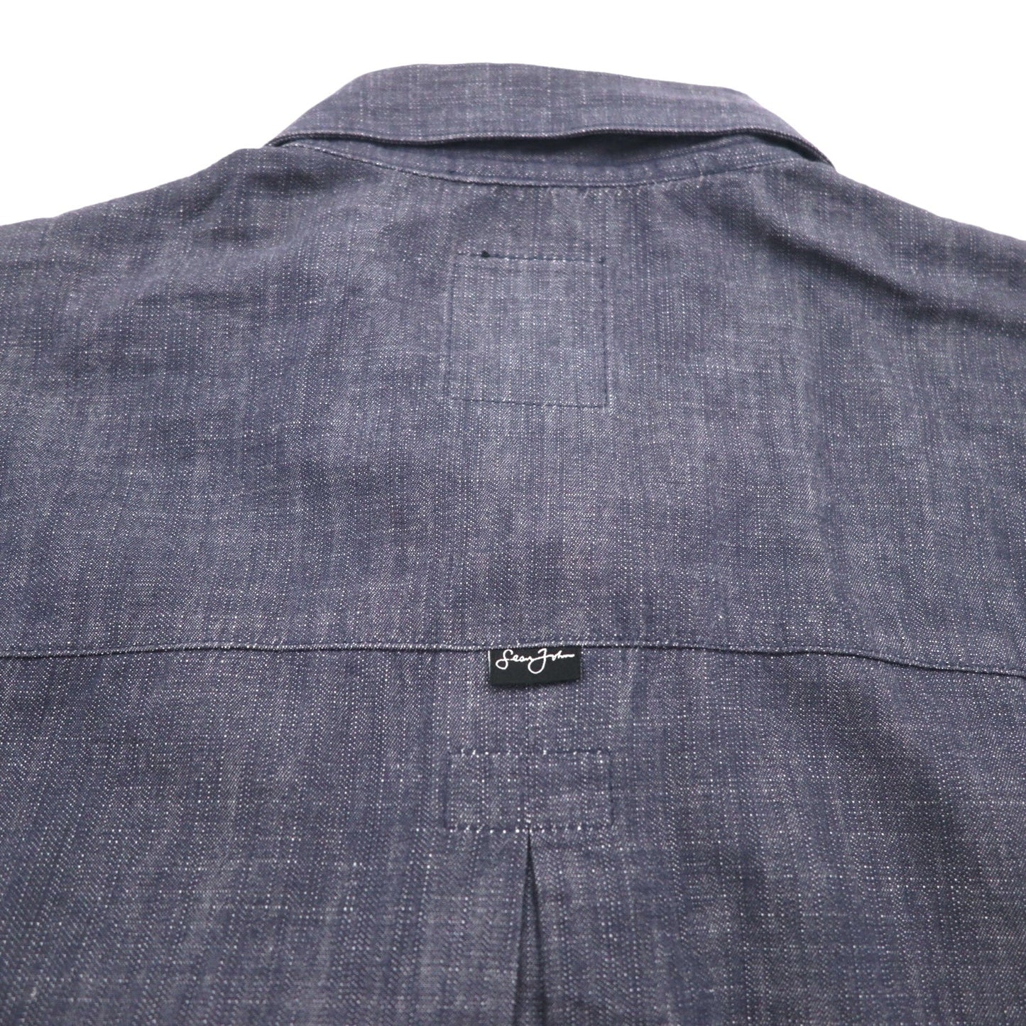 Sean John 00年代 半袖 ブラックデニムシャツ 3XL コットン スナップボタン