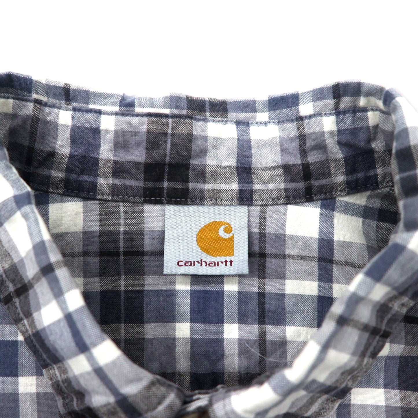 carhartt 半袖ボタンダウンシャツ XXL グレーチェック コットン ビッグサイズ