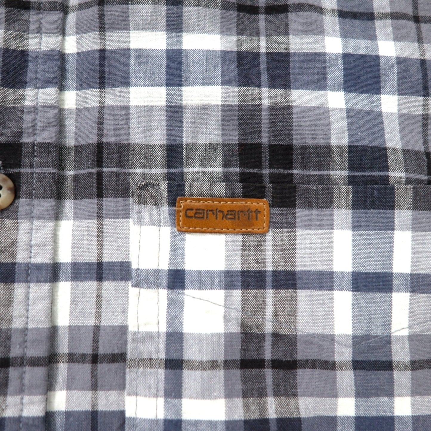carhartt 半袖ボタンダウンシャツ XXL グレーチェック コットン ビッグサイズ