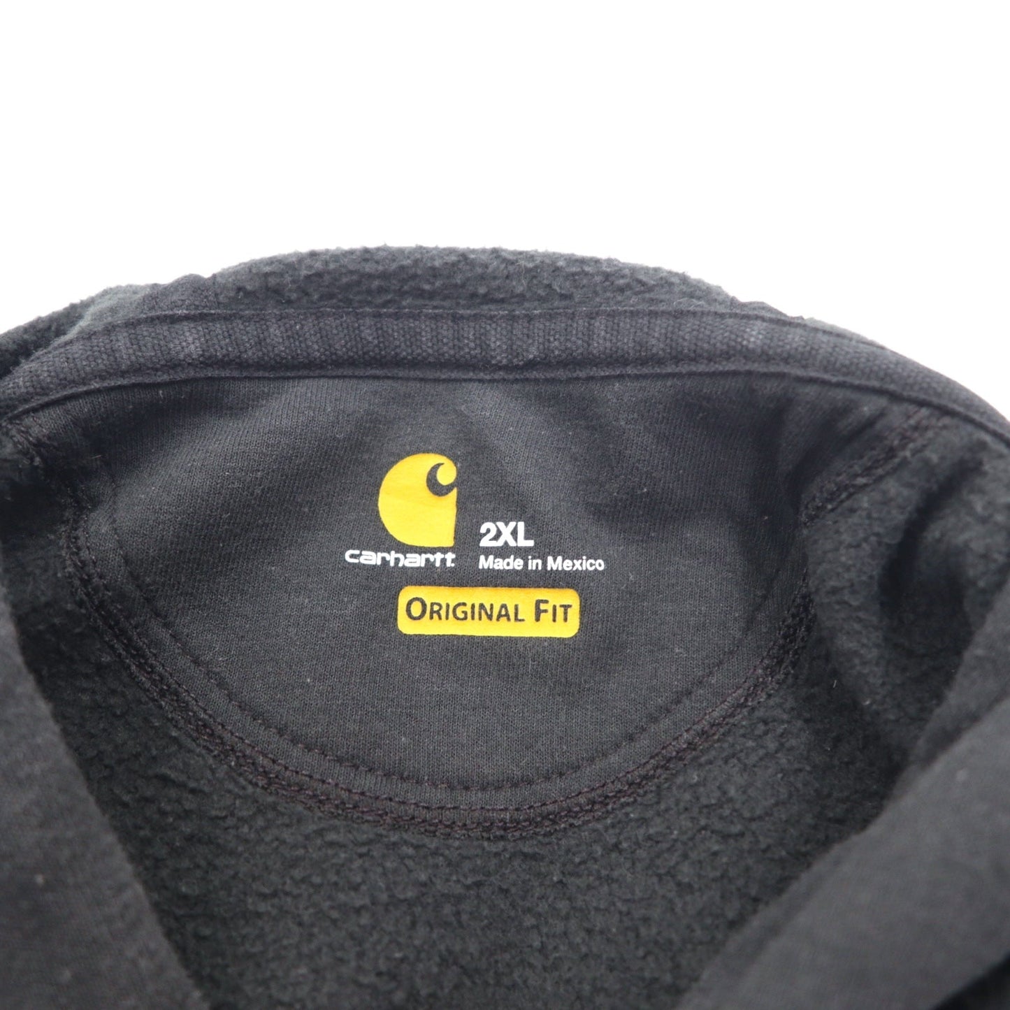 Carhartt ORIGINAL FIT プルオーバーパーカー 2XL ブラック コットン 裏起毛 袖ロゴ MIDWEIGHT HOODED LOGO SWEATSHIRT K288 メキシコ製