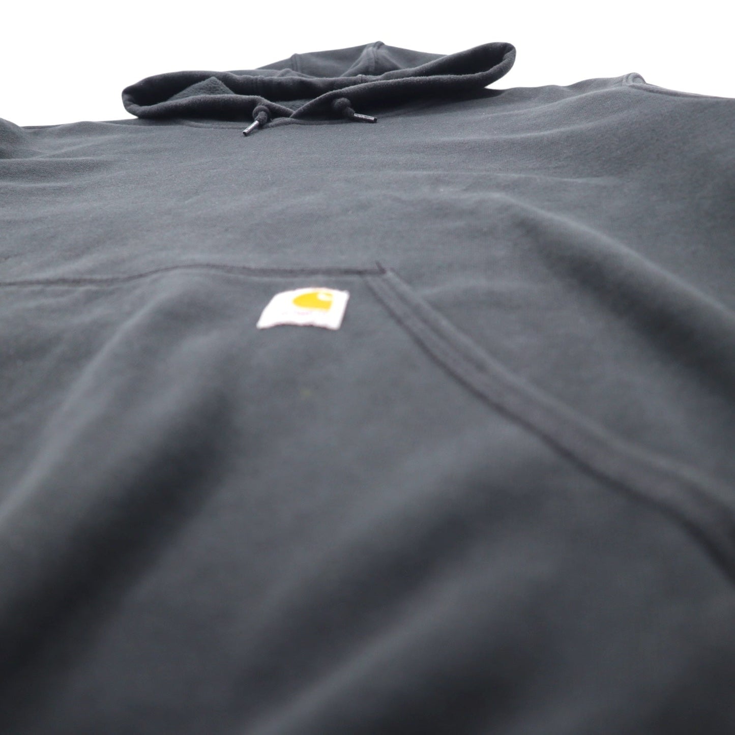 Carhartt ORIGINAL FIT プルオーバーパーカー 2XL ブラック コットン 裏起毛 袖ロゴ MIDWEIGHT HOODED LOGO SWEATSHIRT K288 メキシコ製