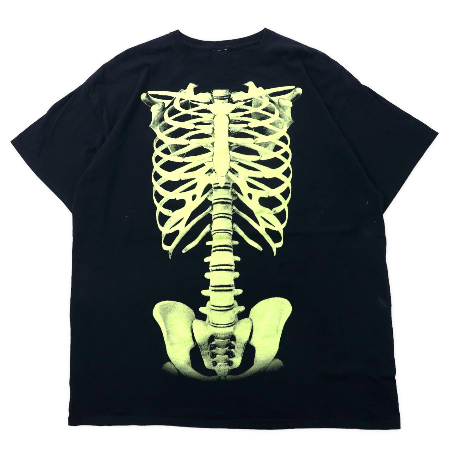 ボーン Tシャツ XXL ブラック コットン プリント スカル 骨 ビッグサイズ
