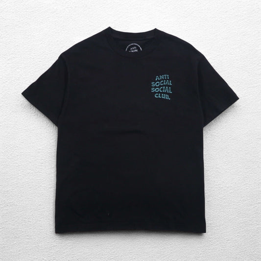 ANTI SOCIAL SOCIAL CLUB USA製 バックプリント Tシャツ L ブラック コットン ロゴ