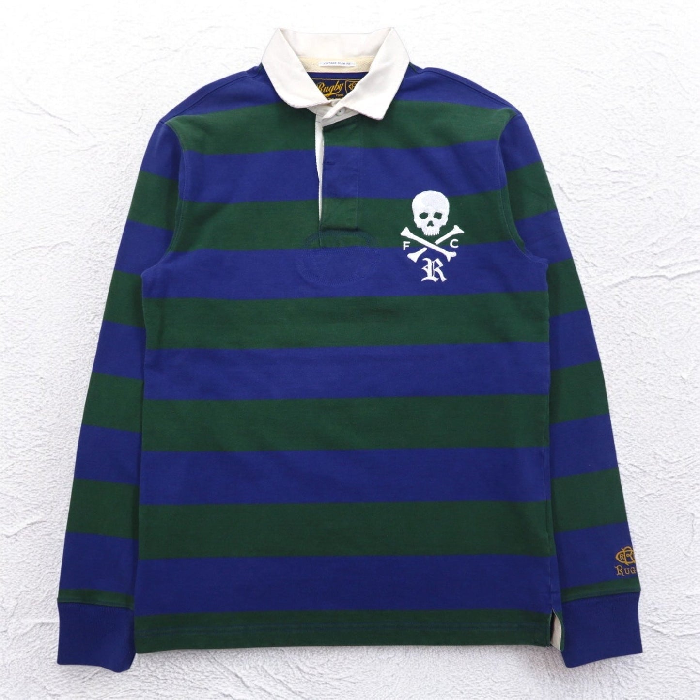Rugby by RALPH LAUREN ボーダー ラガーシャツ M スカル 刺繍 VINTAGE SLIM FIT 0457067LMYH 未使用品