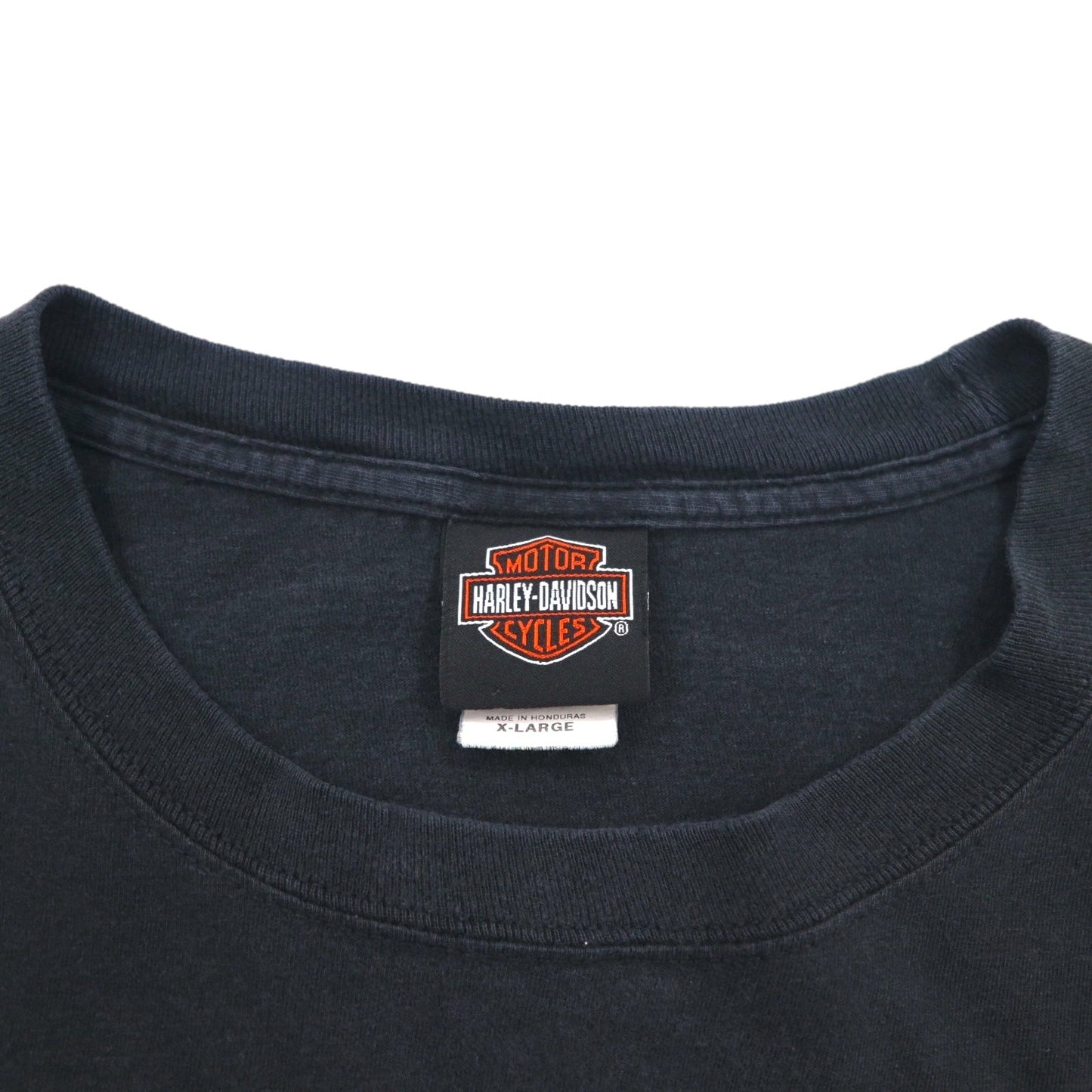 HARLEY DAVIDSON 両面プリント Tシャツ XL ブラック Hanes BEEFY-T ホンジュラス製