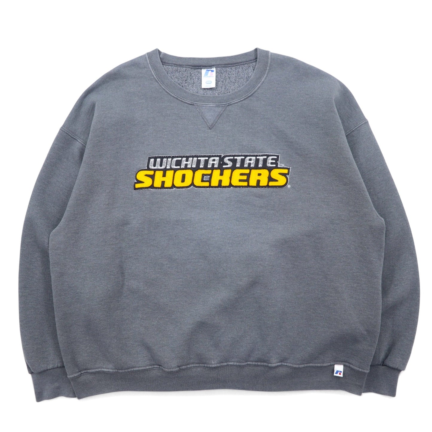 RUSSELL ATHLETIC スウェット XXL グレー コットン 刺繍 NCAA WICHITA STATE SHOCKERS ホンジュラス製
