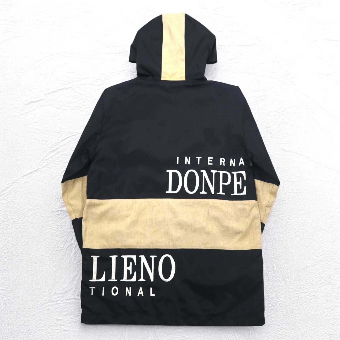 90年代 DON PELIENO フーデッド ナイロンジャケット コート XL ブラック 異素材切替え