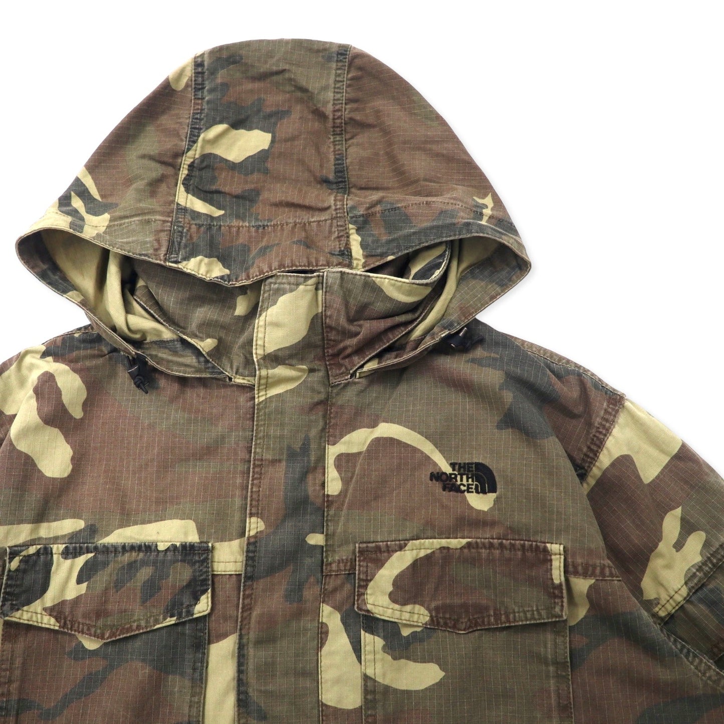 THE NORTH FACE ビーメックスパーカー ミリタリージャケット XL カーキ カモフラ コットン リップストップ フード収納式 BEAMEX PARKA NP11728