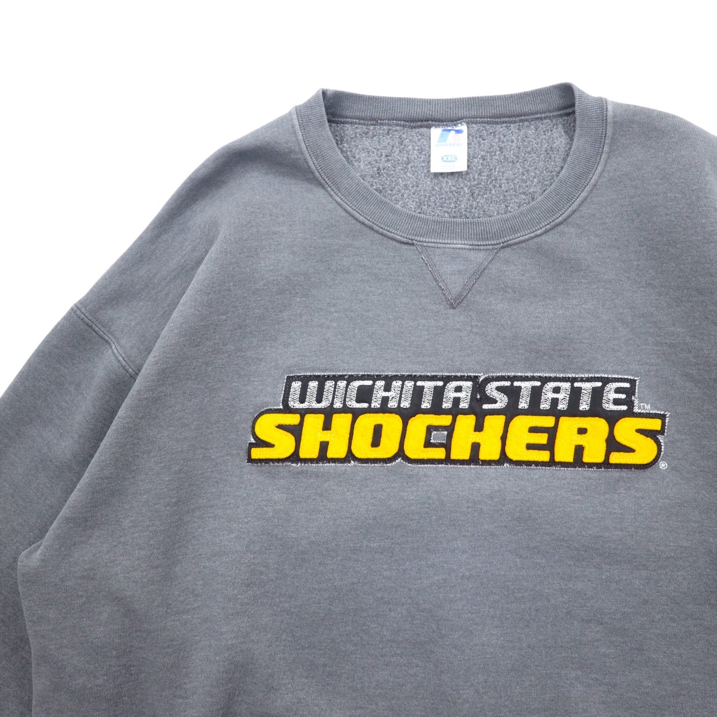 RUSSELL ATHLETIC スウェット XXL グレー コットン 刺繍 NCAA WICHITA STATE SHOCKERS ホンジュラス製