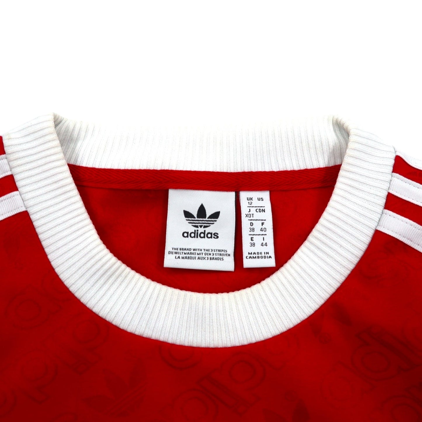 adidas originals ロングスリーブ リンガー Tシャツ ロンT XOT レッド 3ストライプ トレフォイル 3-STRIPES TEE ゲームシャツ ED7480