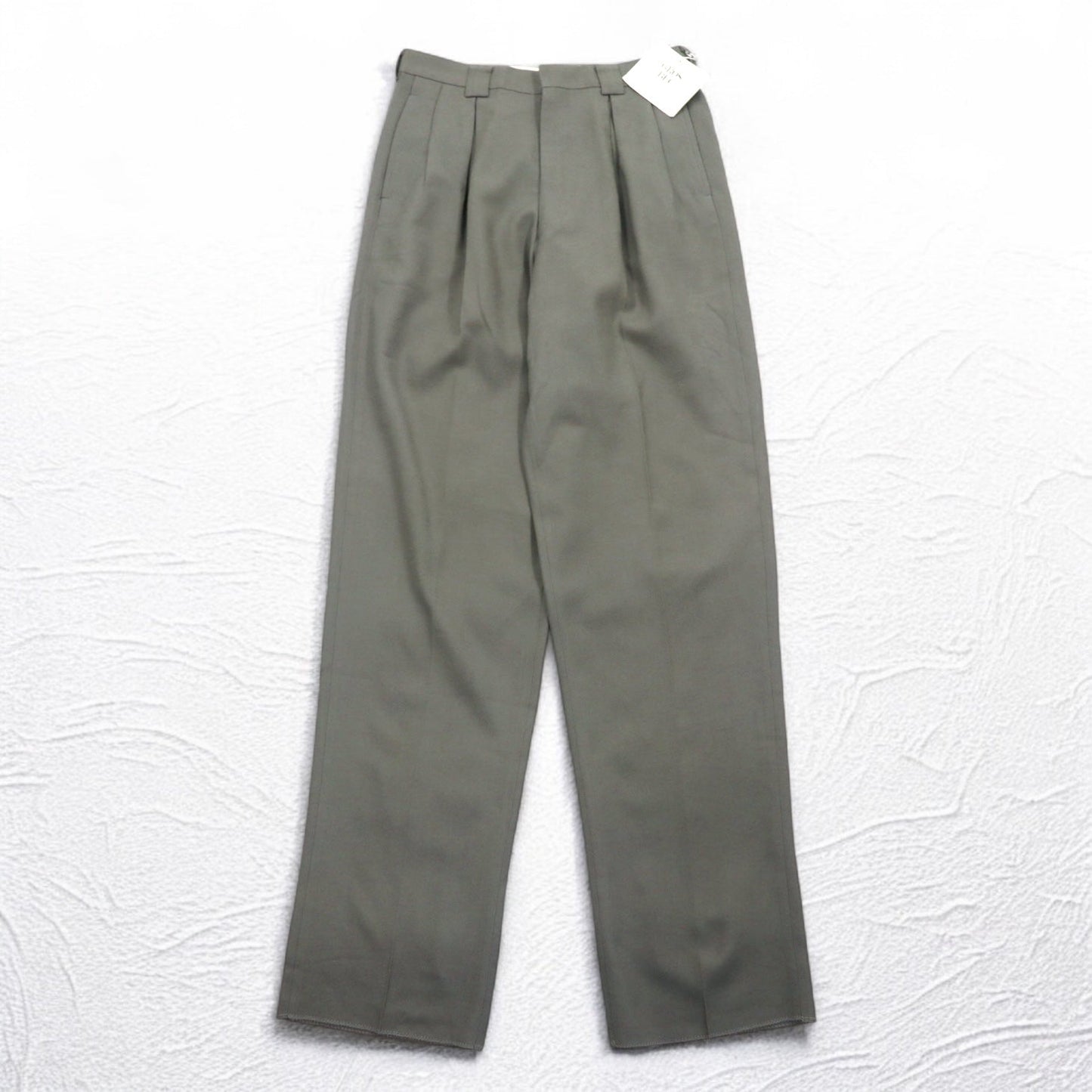 Vintage 80s Japan Made Pleated Trousers GROS BEC 80年代 センタープレス タック スラックスパンツ L グレー ウール YZIP 日本製 未使用品