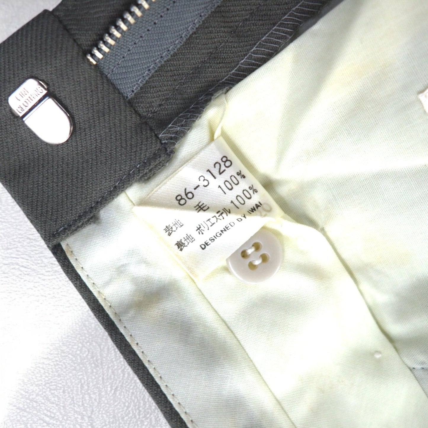 Vintage 80s Japan Made Pleated Trousers GROS BEC 80年代 センタープレス タック スラックスパンツ L グレー ウール YZIP 日本製 未使用品