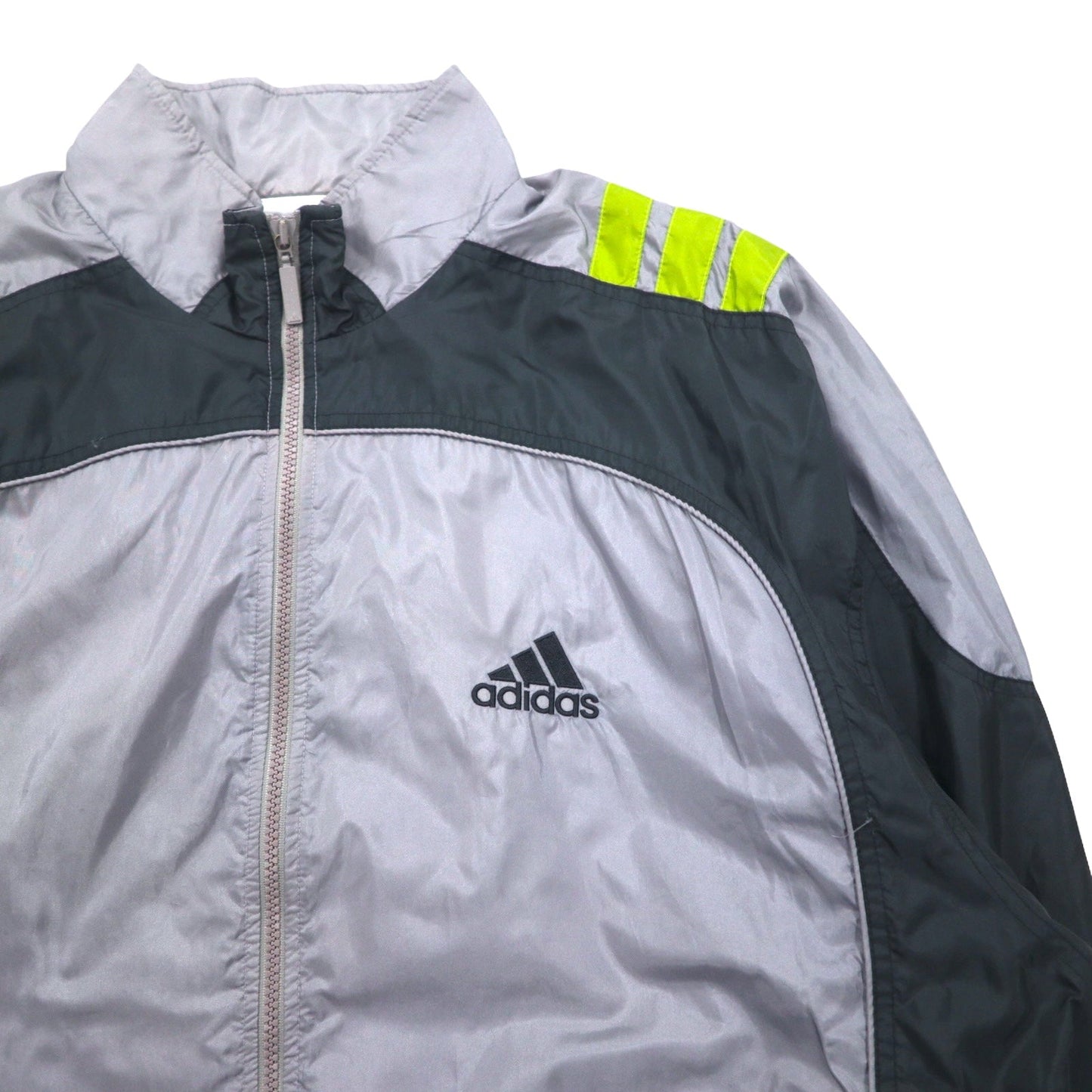 adidas 00年代 3ストライプ ナイロンジャケット トラックジャケット ジャージ XL グレー