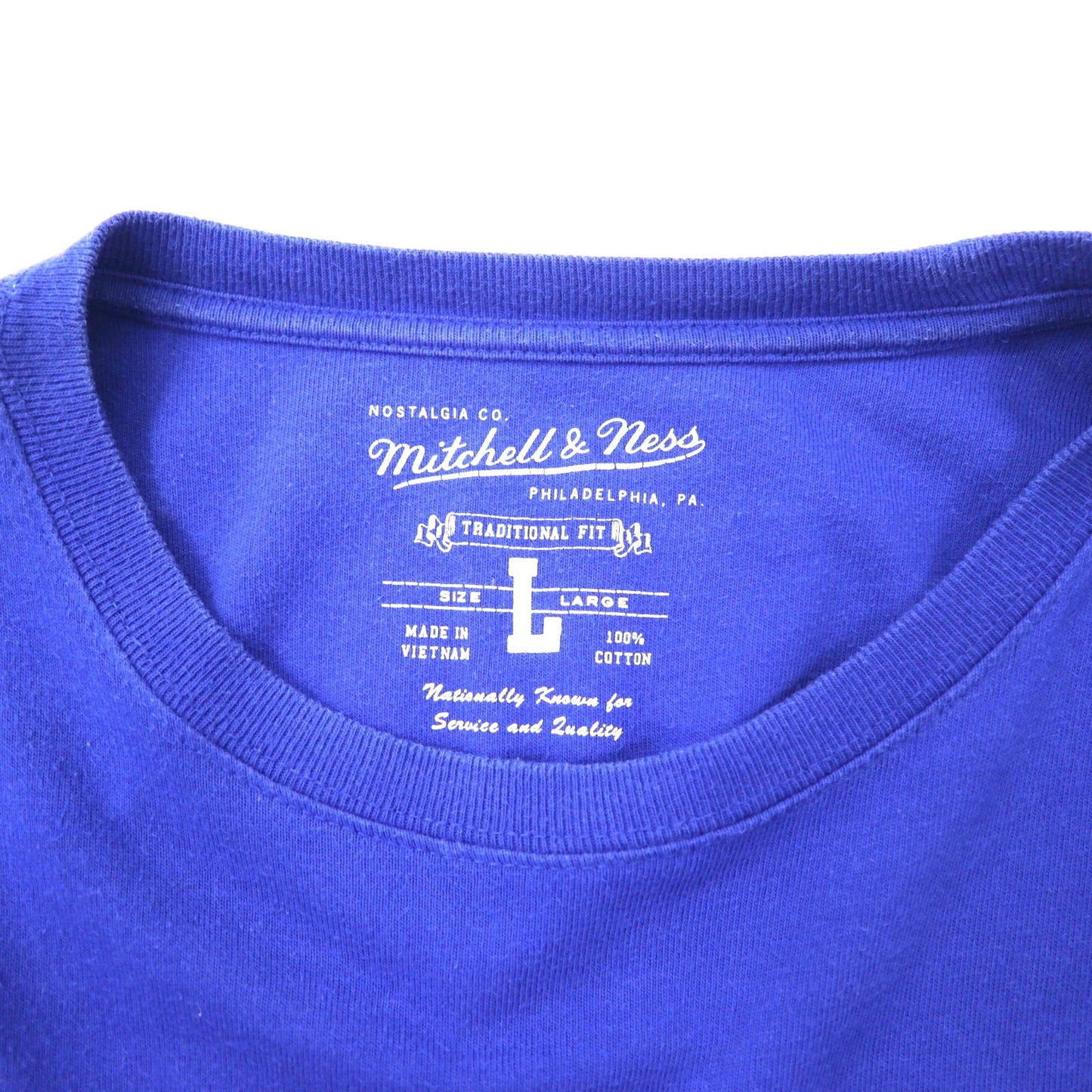 mitchell & ness NBA プリント Tシャツ L ブルー コットン NEWYORK KNICKS